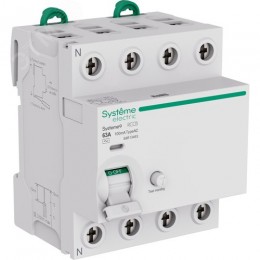 Выключатель дифференциального тока (ВДТ) 63A 4P 100мА Тип-AC 400В Systeme9