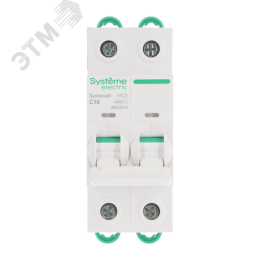 Выключатель автоматический (АВ) C 16A 2P 6kA 400В Systeme9