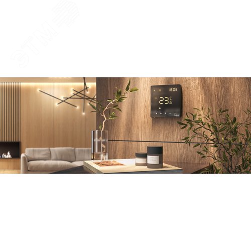 ARTGALLERY ТЕРМОСТАТ программируемый с Wi-Fi для электрического теплого пола, 16 А, моноблочный, ЧЕРНЫЙ