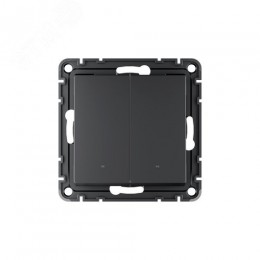 ATLASDESIGN SMART 2-кл. ВЫКЛЮЧАТЕЛЬ с подсв., Zigbee, сх.5, L+N, 10А, мех., КАРБОН