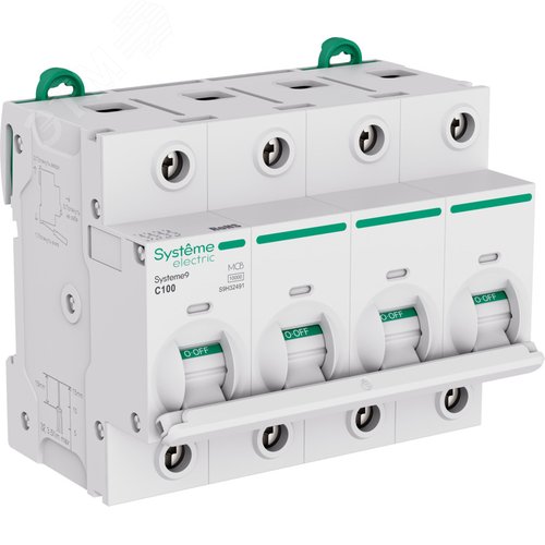 Выключатель автоматический (АВ) 27мм C 100A 4P 10 kA 400В Systeme9