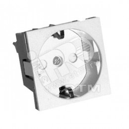 W45 Розетка для кабель-канала с заземлением белая