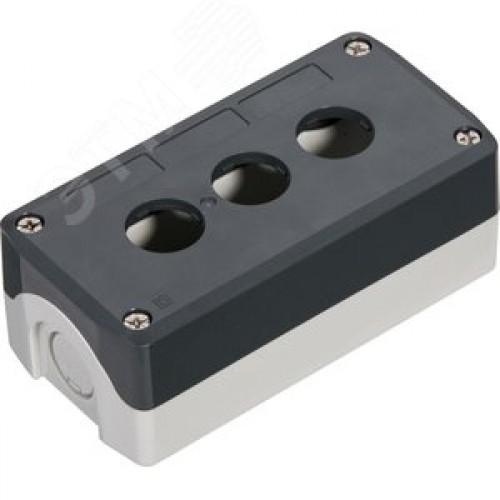 Пост кнопочный , 3 отверстия, серый