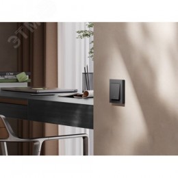 ATLASDESIGN SMART 1-кл. ВЫКЛЮЧАТЕЛЬ с подсв., Zigbee, сх.1, L+N, 10А, мех., КАРБОН