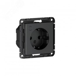 ATLASDESIGN SMART РОЗЕТКА с заземл., со шт., Zigbee, L+N, 16А, мех., КАРБОН
