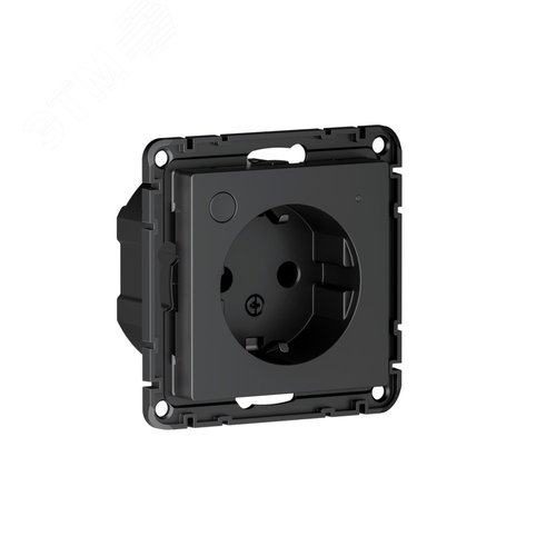 ATLASDESIGN SMART РОЗЕТКА с заземл., со шт., Zigbee, L+N, 16А, мех., КАРБОН