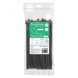 Стяжка кабельная MultiSet 200х4.8 Чёрная (100шт)