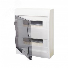 Щит распределительный навесной белый City9 (ЩРн-П-24) дверь прозрачная на 24 модуля IP40