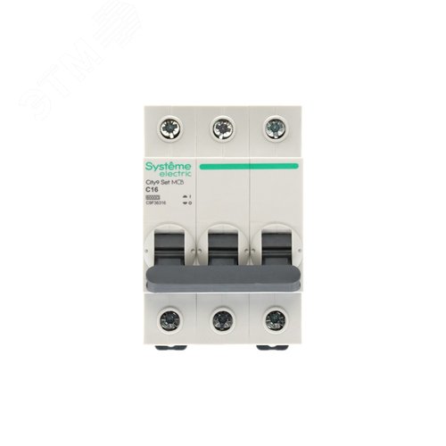 Выключатель автоматический трехполюсный (АВ) С 16А 3P 6kA 400В City9 Set