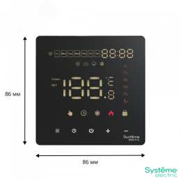 ARTGALLERY ТЕРМОСТАТ программируемый с Wi-Fi для электрического теплого пола, 16 А, моноблочный, ЧЕРНЫЙ