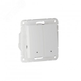ATLASDESIGN SMART 2-кл. ВЫКЛЮЧАТЕЛЬ с подсв., Zigbee, сх.5, L+N, 10А, мех., БЕЛЫЙ