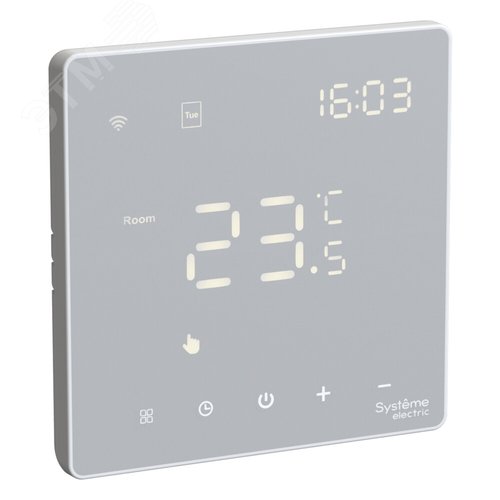 ARTGALLERY ТЕРМОСТАТ программируемый с Wi-Fi для электрического теплого пола, 16 А, моноблочный, БЕЛЫЙ