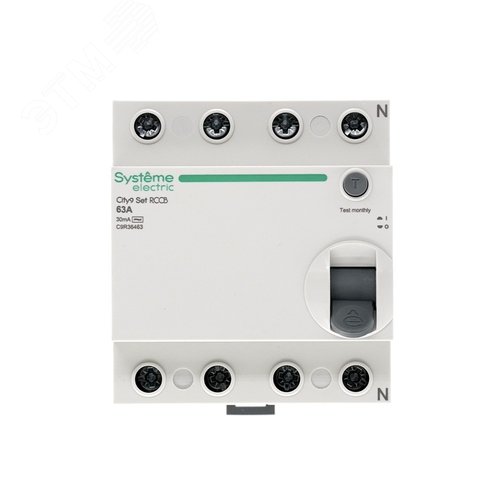 Выключатель дифференциального тока (ВДТ) 63А 4P 30мА Тип-AC 400В City9 Set