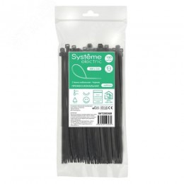 Стяжка кабельная MultiSet 200х3.6 Чёрная (100шт)