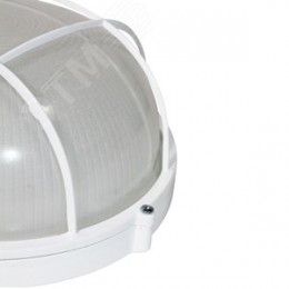 Светильник НПП-03-100-010 IP65 Банник 1102 Круг большой матовый/корпус с решеткой белый