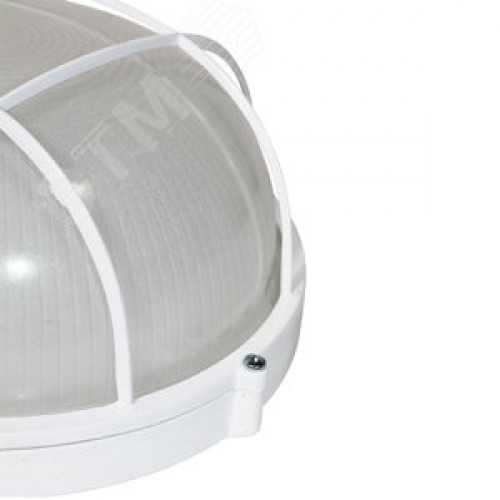 Светильник НПП-03-100-010 IP65 Банник 1102 Круг большой матовый/корпус с решеткой белый