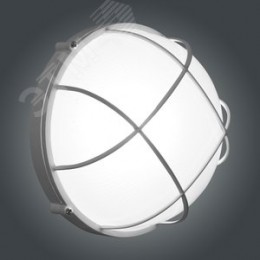 Светильник НПП-03-100-010 IP65 Банник 1102 Круг большой матовый/корпус с решеткой белый