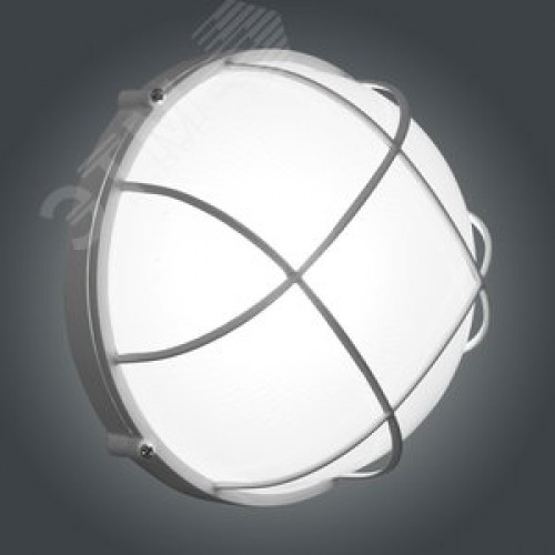 Светильник НПП-03-100-010 IP65 Банник 1102 Круг большой матовый/корпус с решеткой белый