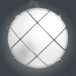 Светильник НПП-03-60-014 IP65 Банник 1302 Круг малый матовый/корпус с решеткой белый