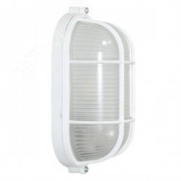 Светильник НПП-03-60-022 IP65 Банник 1402 Овал малый матовый/корпус с решеткой белый