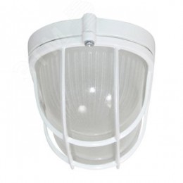 Светильник НПП-03-60-022 IP65 Банник 1402 Овал малый матовый/корпус с решеткой белый