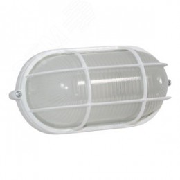 Светильник НПП-03-60-022 IP65 Банник 1402 Овал малый матовый/корпус с решеткой белый