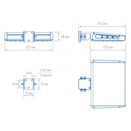 Светильник светодиодный ДКУ-98W IP67 13806Лм 5000К КСС W LC F2