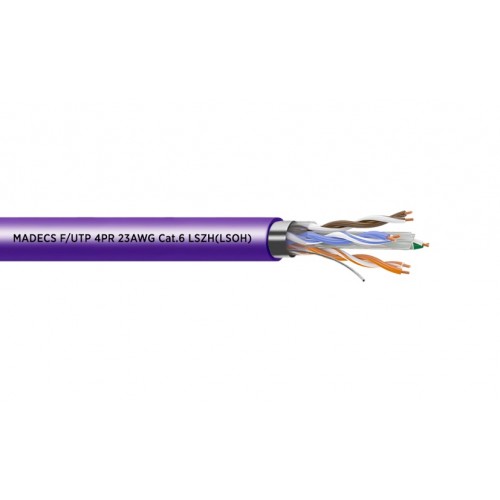 Витая пара F/UTP 4PR 23AWG Cat.6 LSZH(LSOH) экранированная с ограниченным выделением дыма(DCM Test Report) Польша