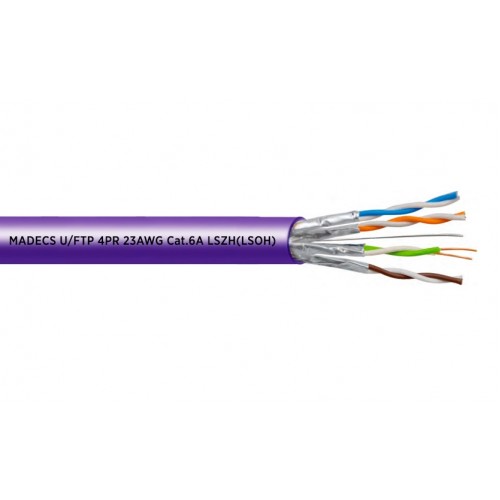 Витая пара U/FTP 4PR 23AWG Cat.6А LSZH(LSOH) экранированная с ограниченным выделением дыма(DCM Test Report) Польша