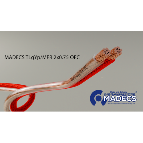 Кабель акустический TLgYp/MFR 2x0.75 прозрачный Польша