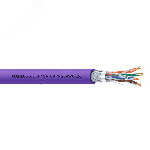 Витая пара SF/UTP CAT6 4PR 23AWG LSZH(LSOH)       экранированная с ограниченным выделением дыма(DCM Test Report) Польша ЕКС