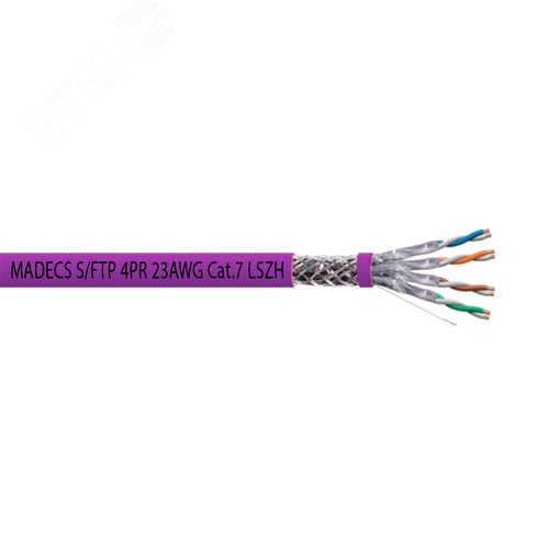 Витая пара S/FTP 4PR 23AWG Cat.7 LSZH(LSOH) экранированная с ограниченным выделением дыма(DCM Test Report) Польша