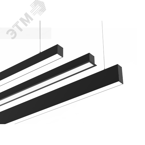 Светильник светодиодный Angusta High 1505x35x90 мм подвесной 30 Вт 3000 К IP40 RAL9005 черный муар с рассеивателем опал