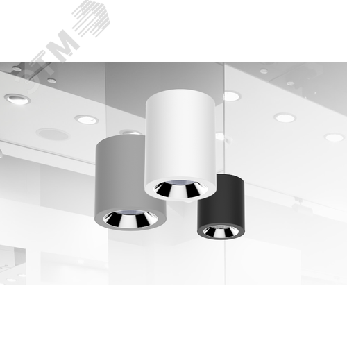 Светильник LED Downlight круглый накладной 125х135 18W 4000K 35 град