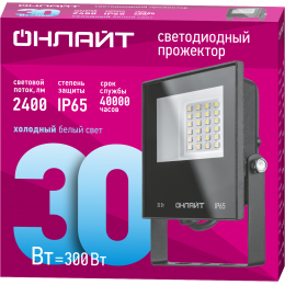 Прожектор светодиодный ДО-30w 6000К 2400 Лм IP65
