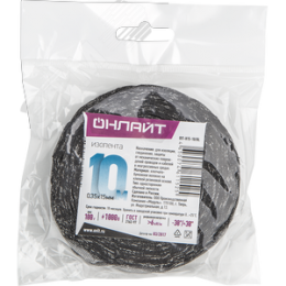 Изолента ОНЛАЙТ 61 152 OIT-H15-10/BL ХБ черная 100г 0,35х15мм 10м
