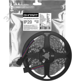 Лента светодиодная 14.4Вт/м 24В RGB IP20 60 LED/м OLS-5050 5м