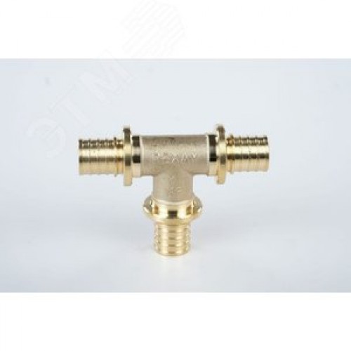 Тройник 16 равносторонний, аксиальный, латунь DZR
