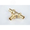 Тройник 25 равносторонний, аксиальный, латунь DZR
