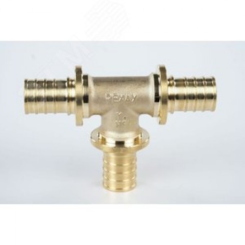 Тройник 25 равносторонний, аксиальный, латунь DZR