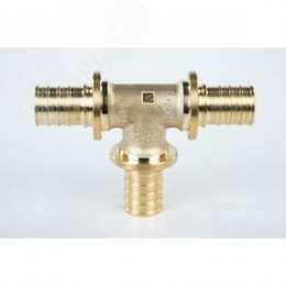 Тройник 25 равносторонний, аксиальный, латунь DZR