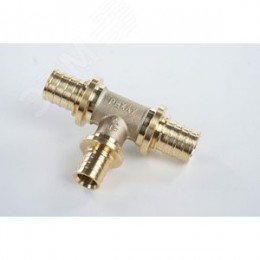 Тройник 20х16х20 переходной, аксиальный, латунь DZR