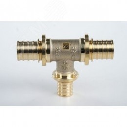 Тройник 20х16х20 переходной, аксиальный, латунь DZR