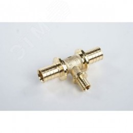 Тройник 25х16х25 переходной, аксиальный, латунь DZR