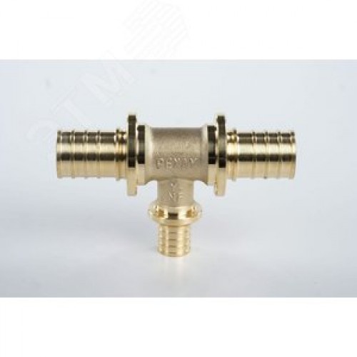 Тройник 25х16х25 переходной, аксиальный, латунь DZR