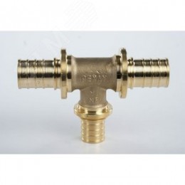 Тройник 25х20х25 переходной, аксиальный, латунь DZR