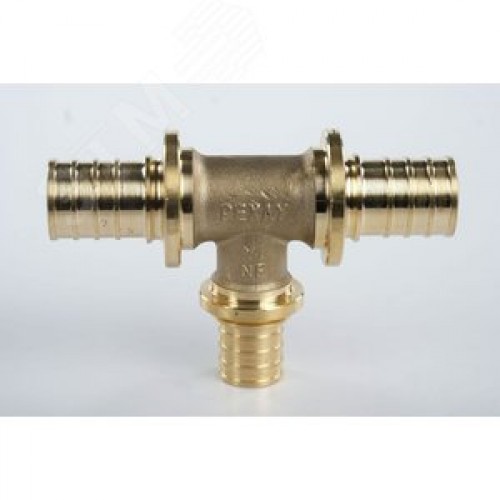 Тройник 25х20х25 переходной, аксиальный, латунь DZR
