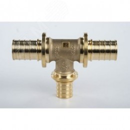 Тройник 25х20х25 переходной, аксиальный, латунь DZR