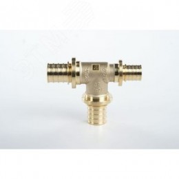 Тройник 20х20х16 переходной, аксиальный, латунь DZR