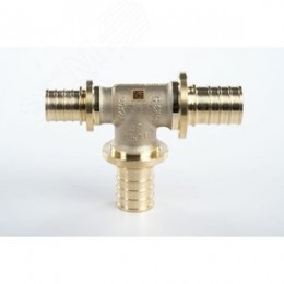 Тройник 25х25х20 переходной, аксиальный, латунь DZR